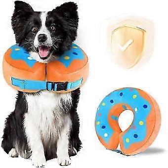 For Dogs and Cats: Adjustable Soft Inflatable Donut Cone Collar for After-Surgery Recovery-xj