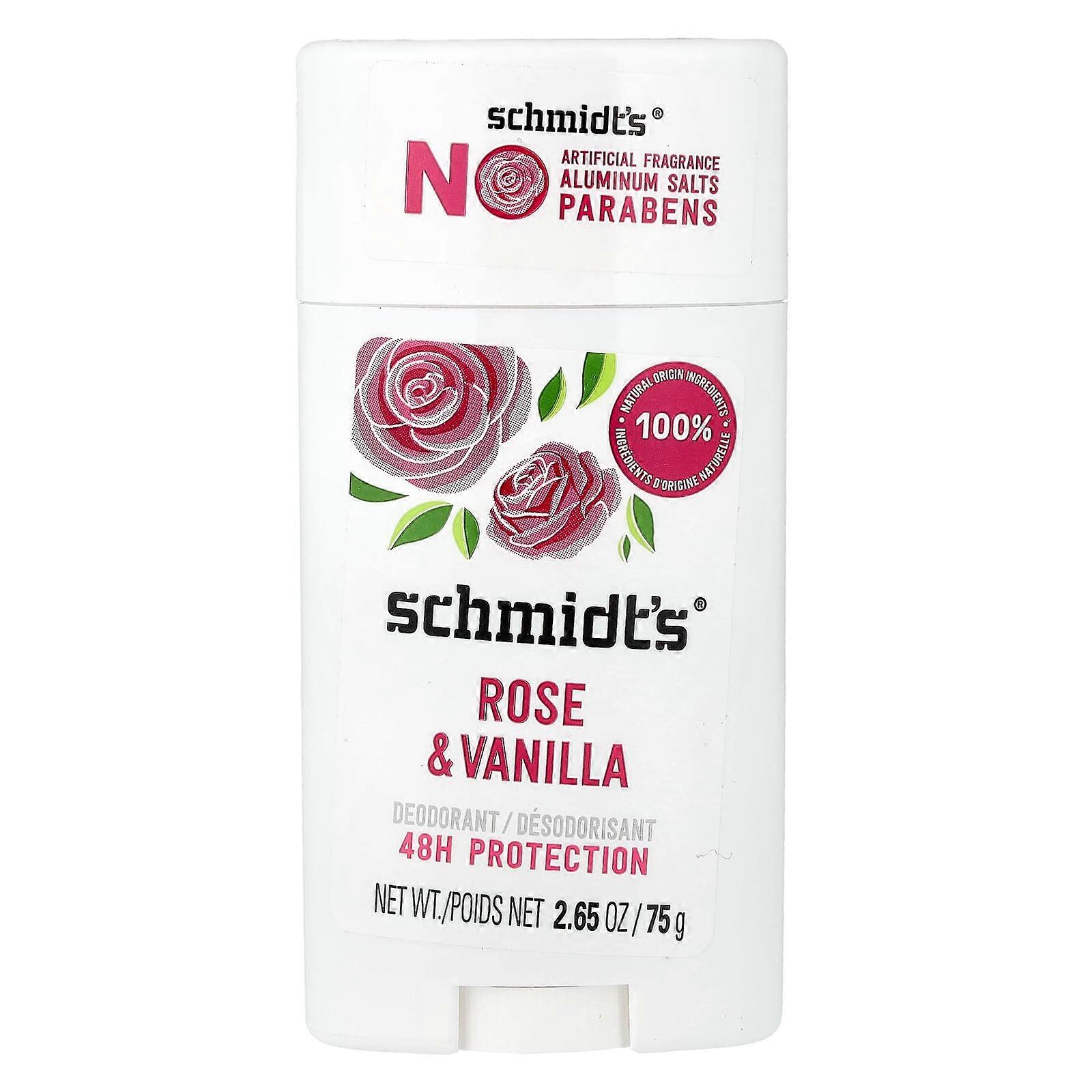 Schmidt's, Deodorant, Rose & Vanilla, 2.65 oz (75 g)