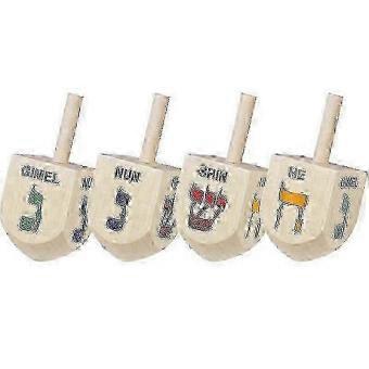 10 Pcs Hanukkah Wooden Dreidel Set Classic Spinning Tops for Kids Mini Wood Dreidels Party Supplies and Decorations