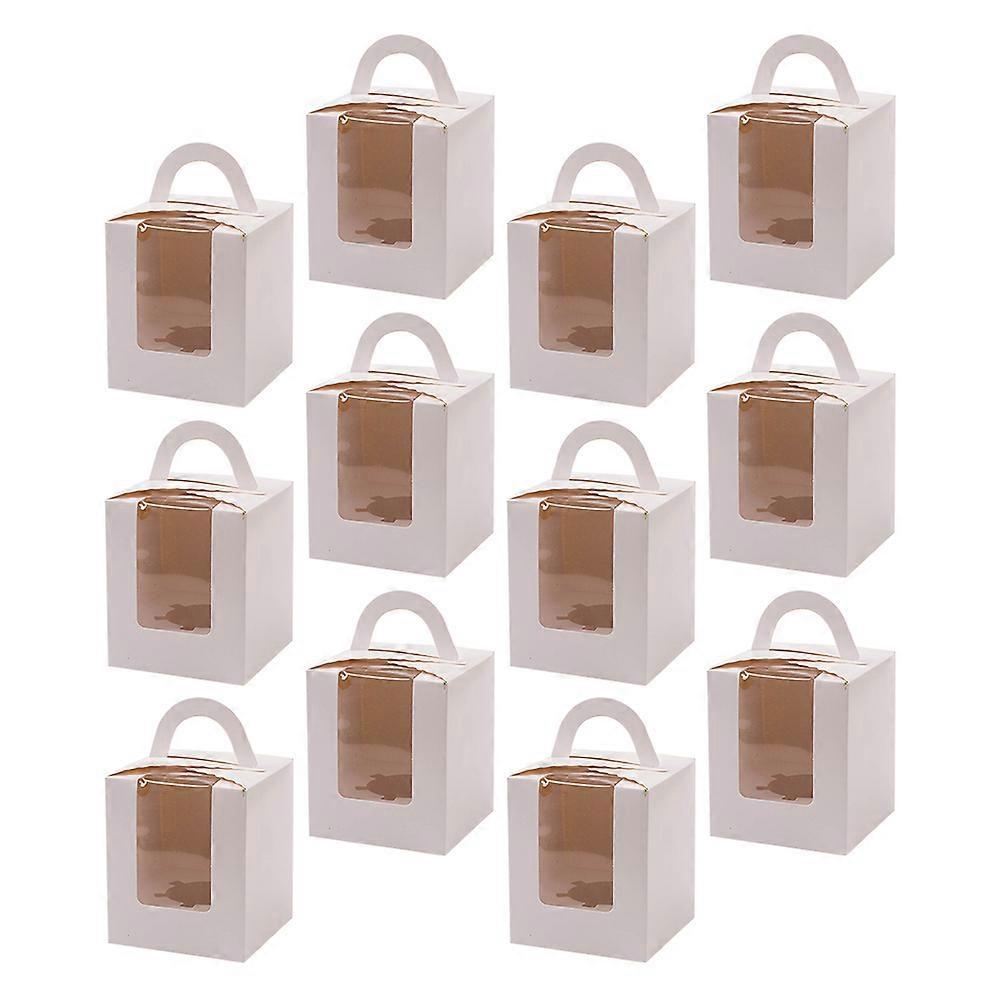 Egg Cake Boxes Single Cupcake Box compatible with Storage 24Pcs White Cake Packing Boxes