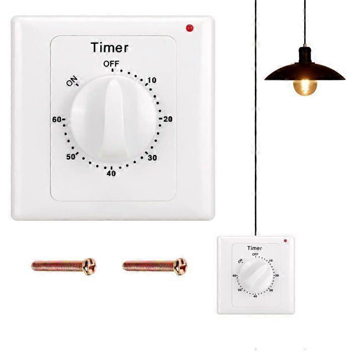 Surface-mount waterproof timer switch (1 to 60 min) for lighting