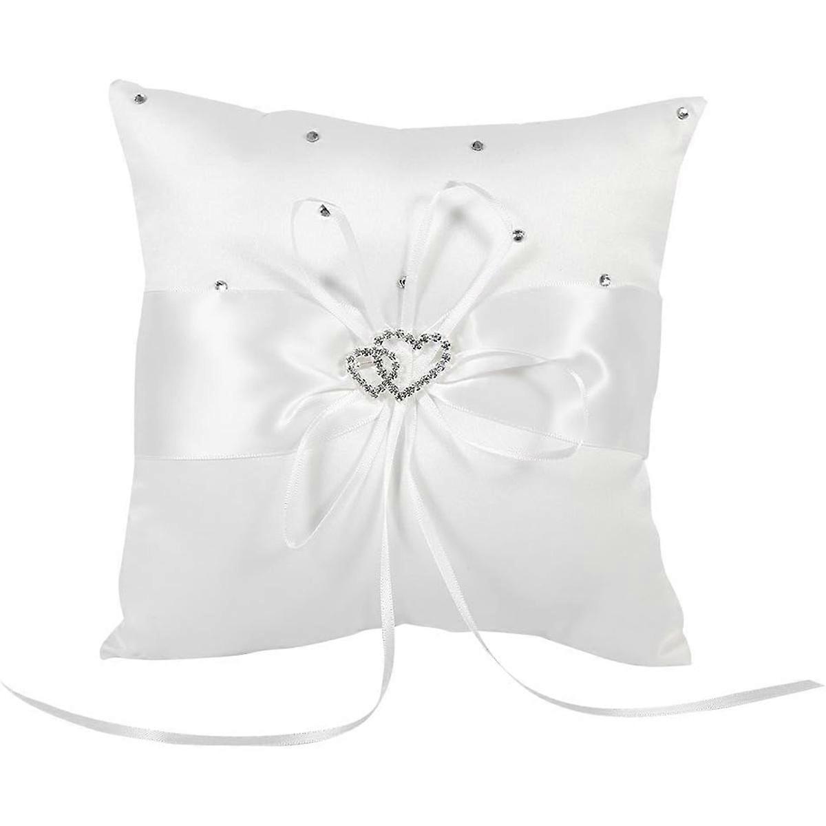 Soft Satin Ring Pillow Heart Shape