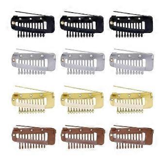 24 Pieces Chunni Clips Hair Extension Wigs Snap Clips Comb Small Snap Wig Accessories for Women DIY-brnv