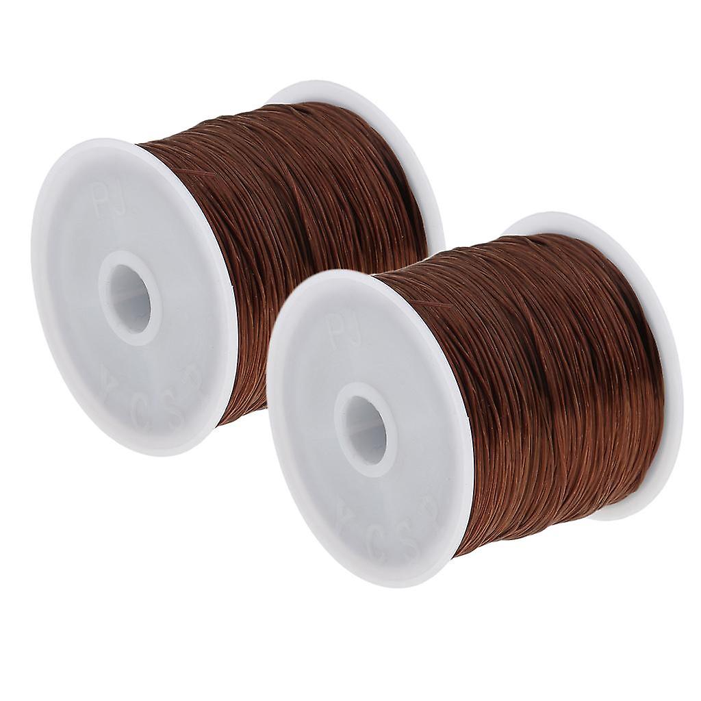 60M Salon Crystal Elastic String for Hair Thread Making Weaving Wig Brown 2x