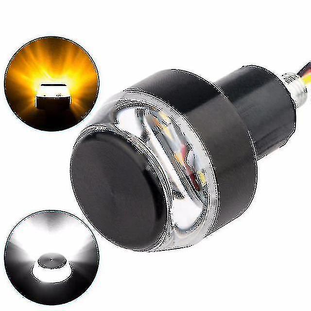 Lot de 2 clignotants LED pour guidon de moto, 12 V CC, blanc et jaune