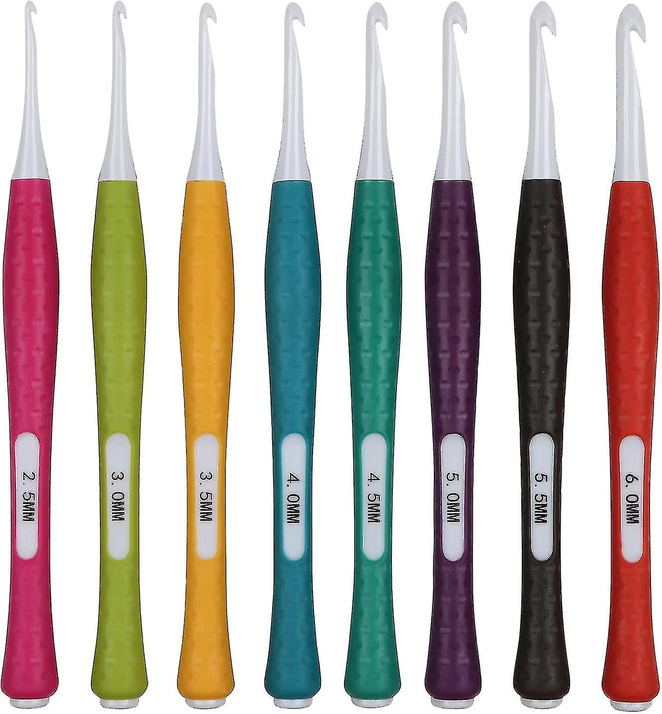 Ergonomic Crochet Hooks, Crochet Hooks Sets Soft Grip, Round Rubber Grip Inline