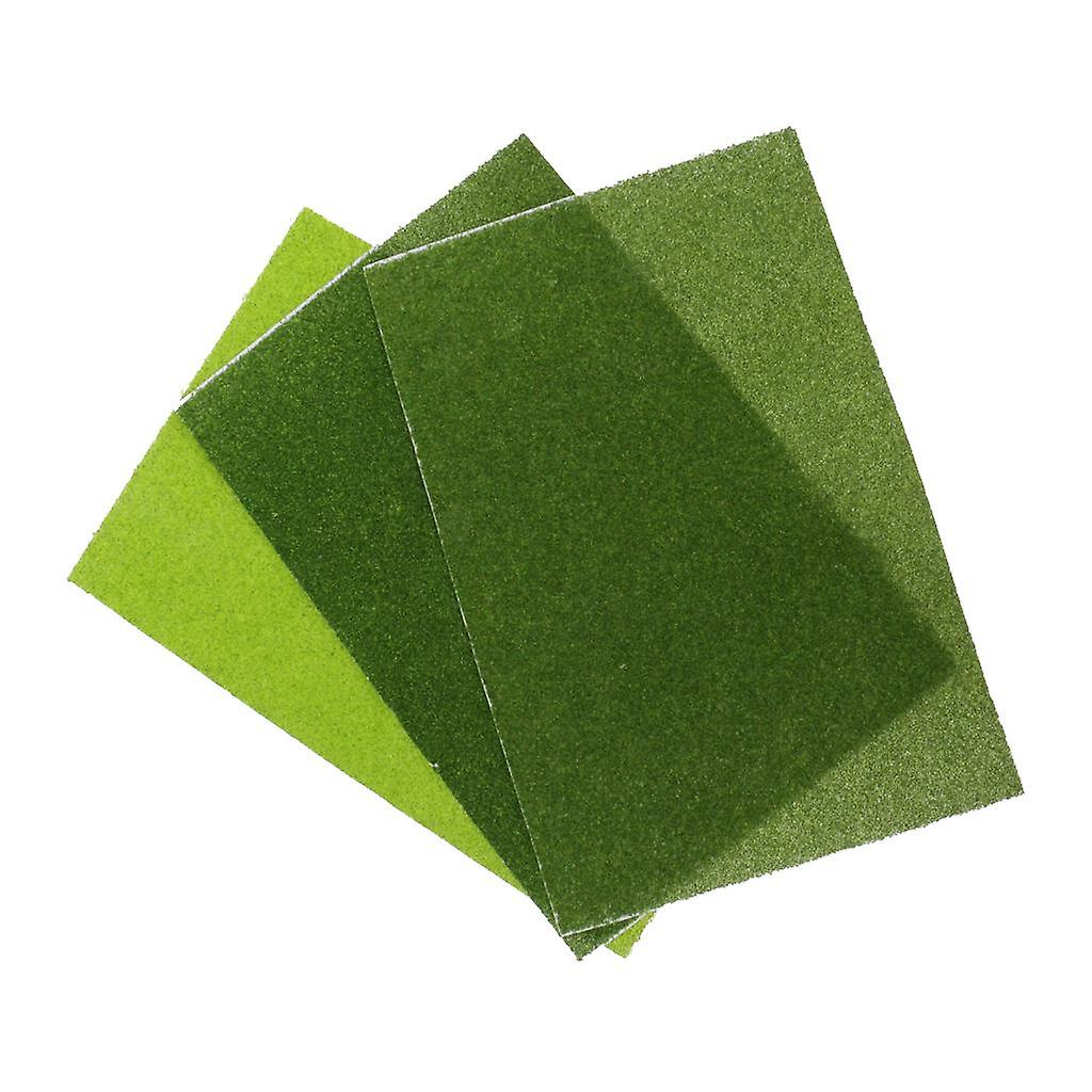 3 Pieces Artificial Grass Mat Turf Model Diorama Landscape Layout Lawn