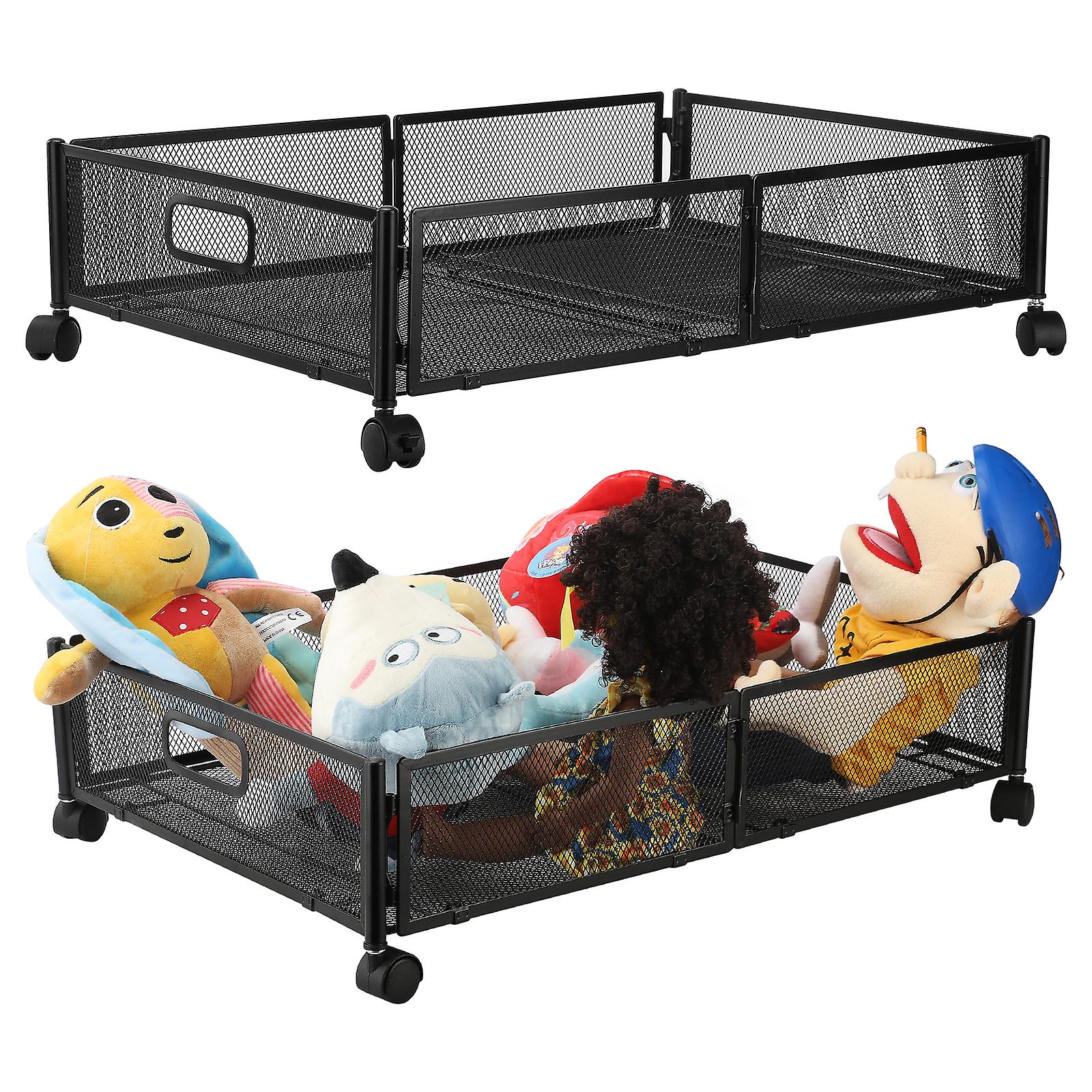 Home bed clothes storage rack, 1/2 storage containers with wheels under the bed, large capacity and movable space for storing clothes, blankets, pillo