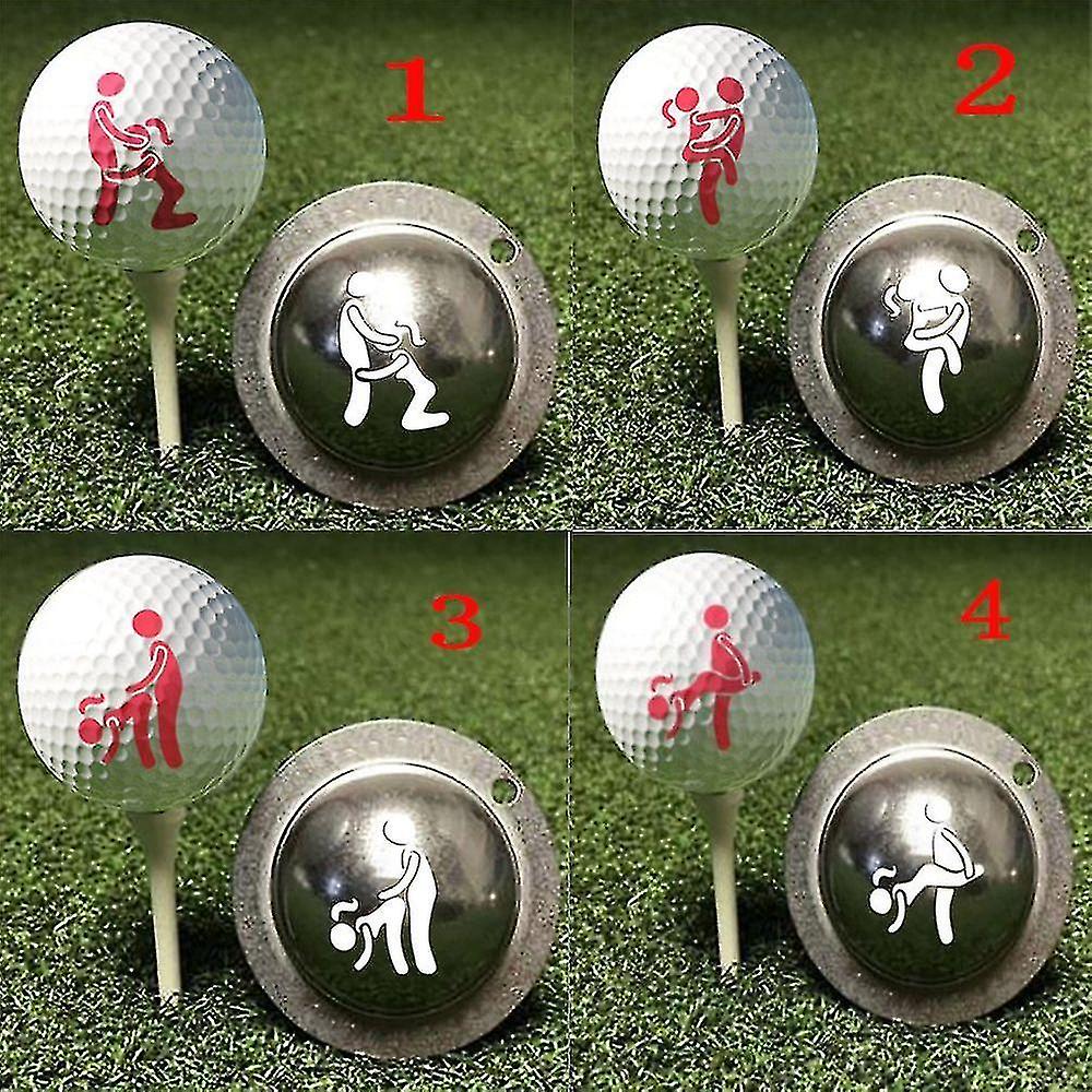 4pcs Funny Adult Humor Signal Golf Ball Marker Alignment Tool Models Ball Line Liner Marker Template
