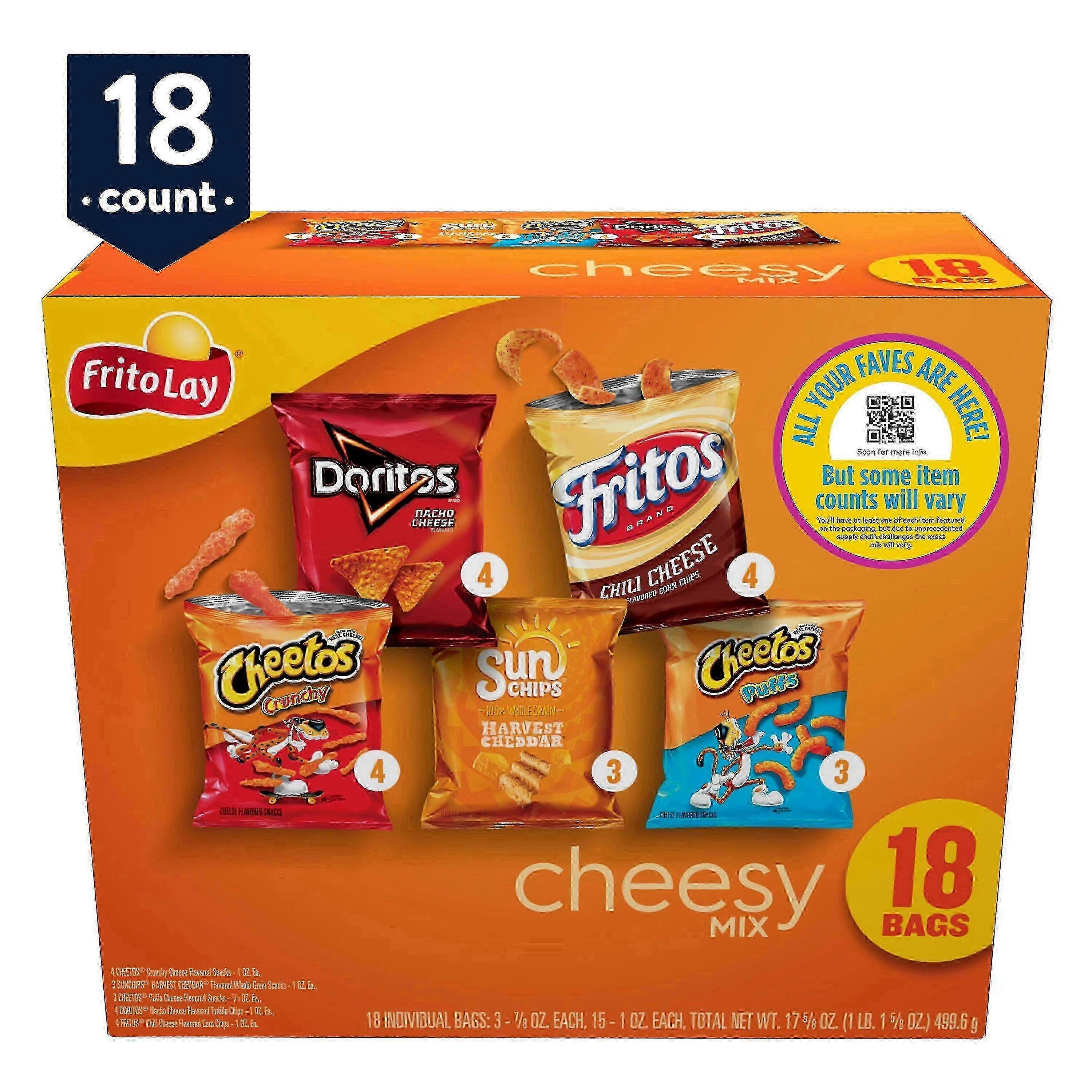 Frito-lay 芝士混合混合包,18 个