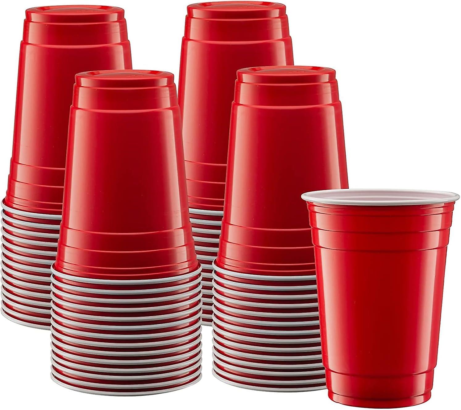 50 Pcs Red Disposable Cups Party Plastic Cups 12 Oz Red Drinking Cups