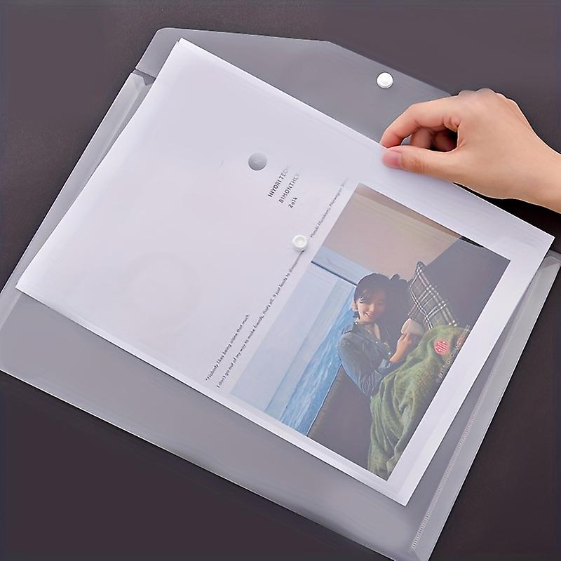 10pcs A4 Sacs de dossier d’enveloppe en plastique transparent - Parfait pour le stockage et l’organisation de données de bureau!