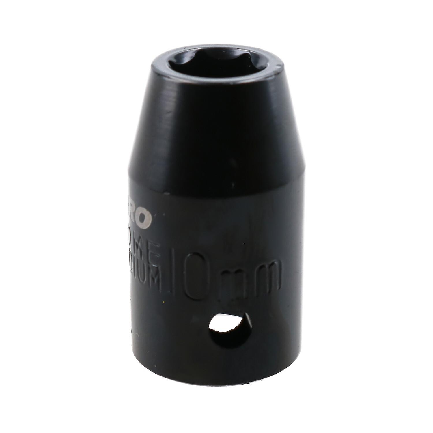 10mm Shallow Impact Socket 1/2" Drive 6 Point 36mm Length Chrome Vanadium Steel
