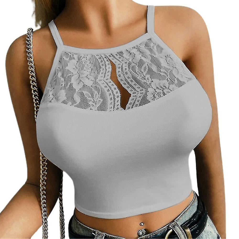 Kvinder Udhuler Blomsterblonder Halv Cami Bralette Bra Camisole Crop Top