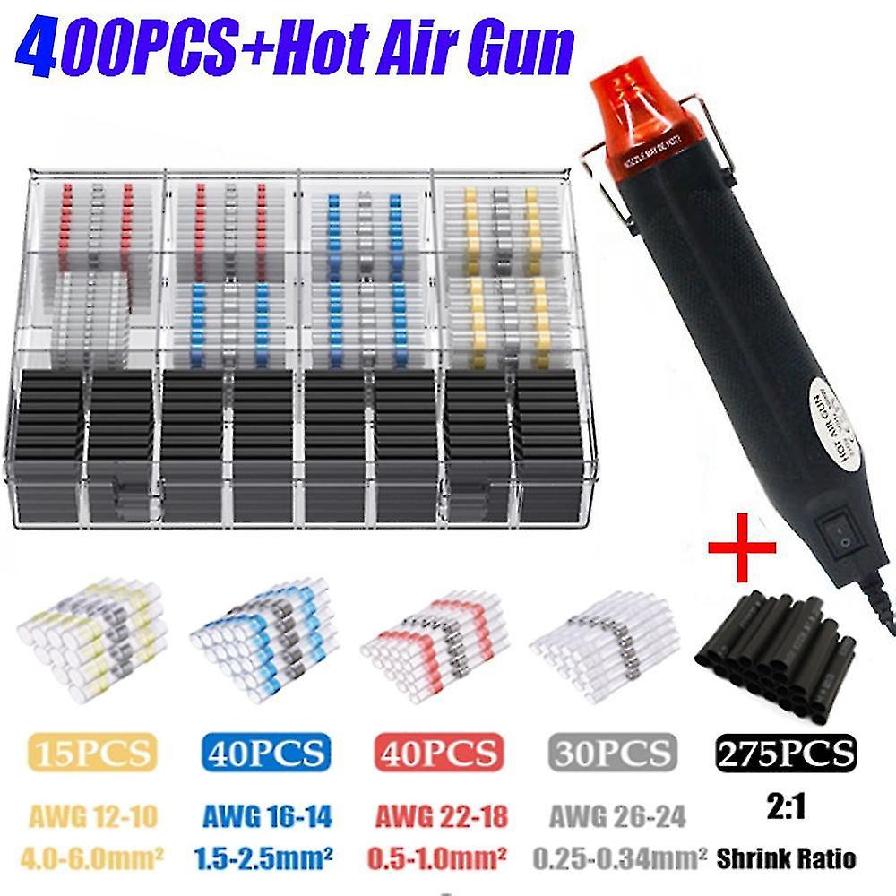 800pcs Waterproof Heat Shrink Butt Crimp Terminals Solder Seal Electrical Wire Cable Splice Terminal