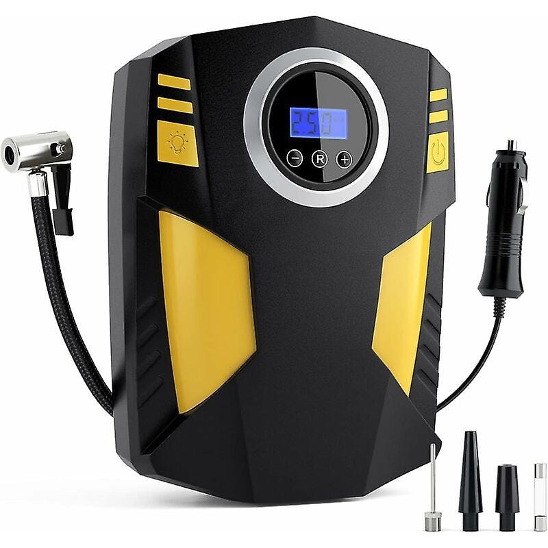 Car Tire Inflator, 12v Portable Car Air Compressor, Self-Contained Electric Air Inflator with Cigarette Lighter Plug