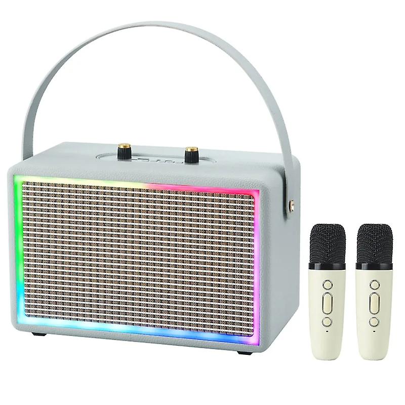 Leather RGB Light Karaoke Speaker Dual-microphone