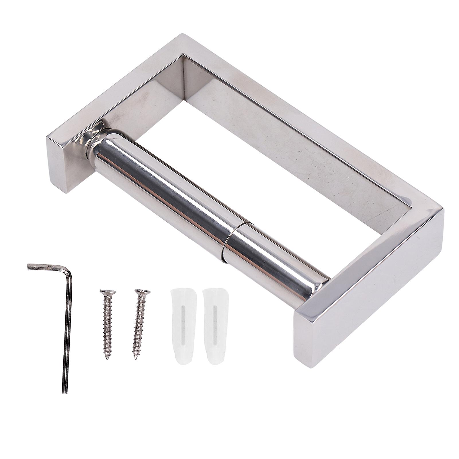 Stylish Stainless Steel Toilet Paper Holder With Spring Loaded Design For Bedroom, Easy Installation, Space Efficient And Matte Black Sleek Addition