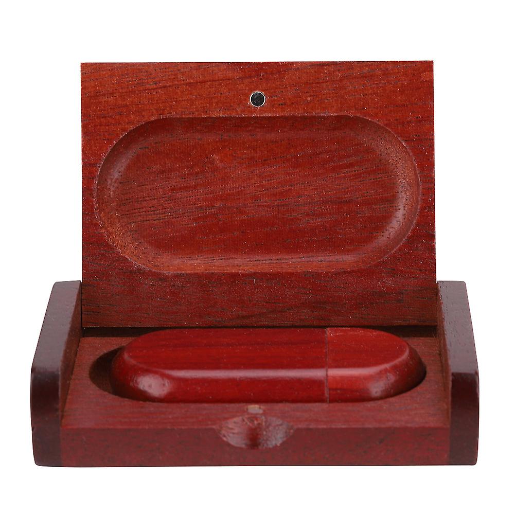 Oval Rosewood Wooden USB 2.0 Flash Memory Drive Storage Stick With Box U Disk 128GB