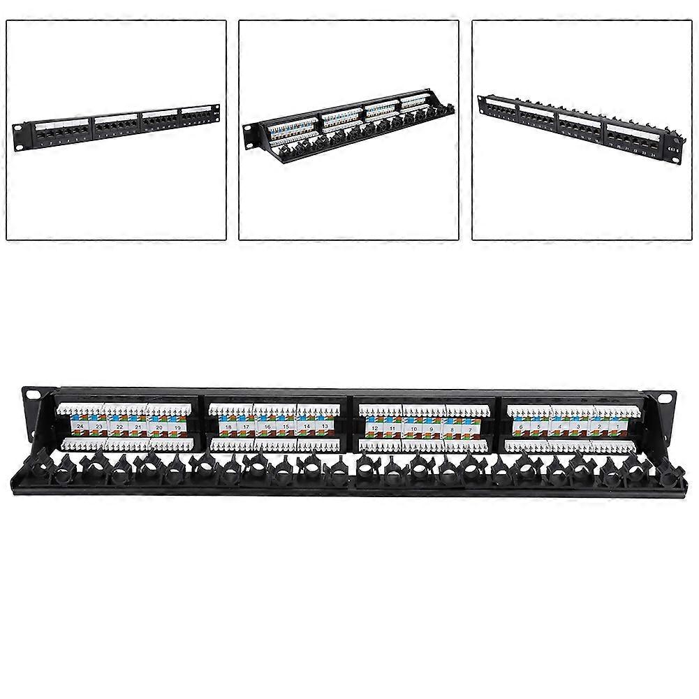 Gold Plated 24 Port Mountable Data Patch Panel High Speed CAT6 CAT-6 Network Cable Rack