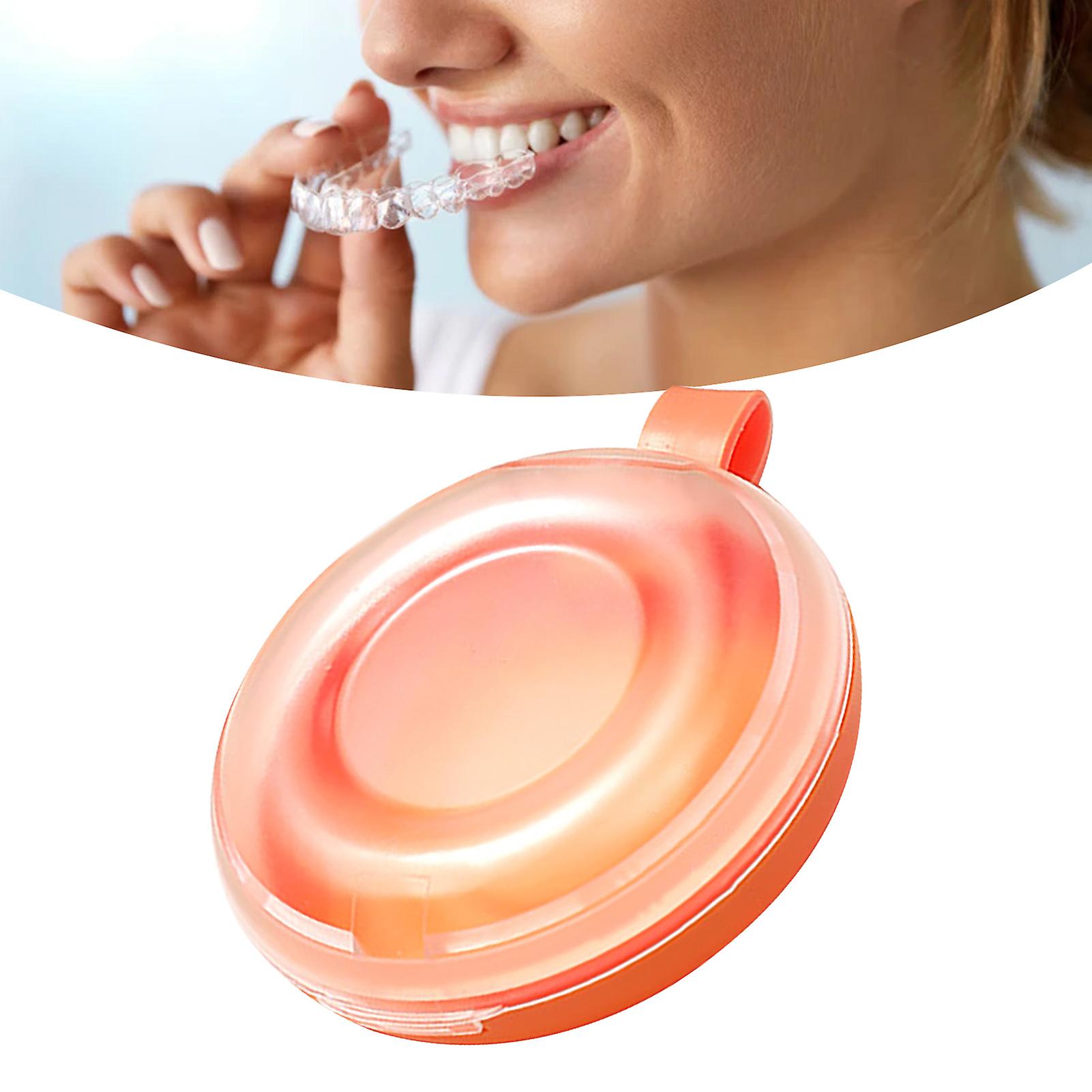 Dentures Braces Storage Box ABS Dust Prevention Orthodontic Retainer Storage Container Case Orange 