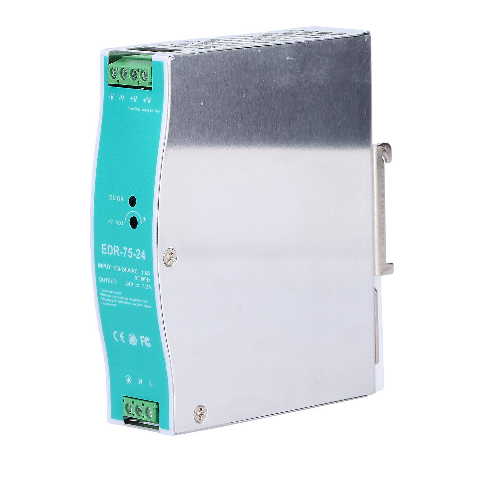 Din Rail Power Supply 24V DC Industrial Switching Power Supply AC 100-240V Input EDR7524 for Automation Control