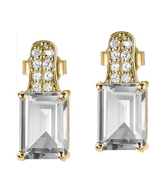 Jacques Lemans - Studs sterling silver plated with White Topaz - SE-O114F