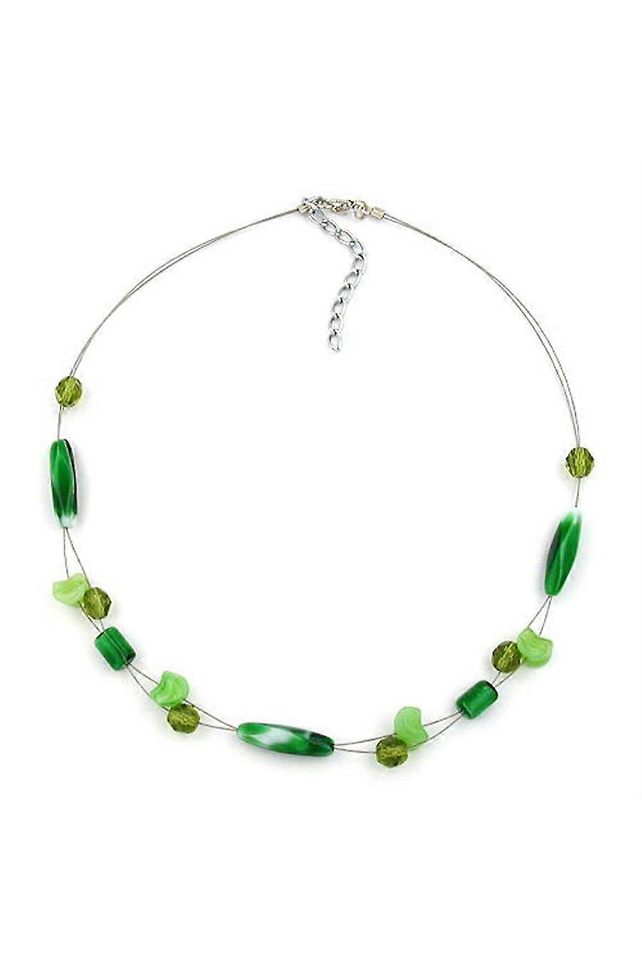 Necklace Glass Beads Green - Gl02548