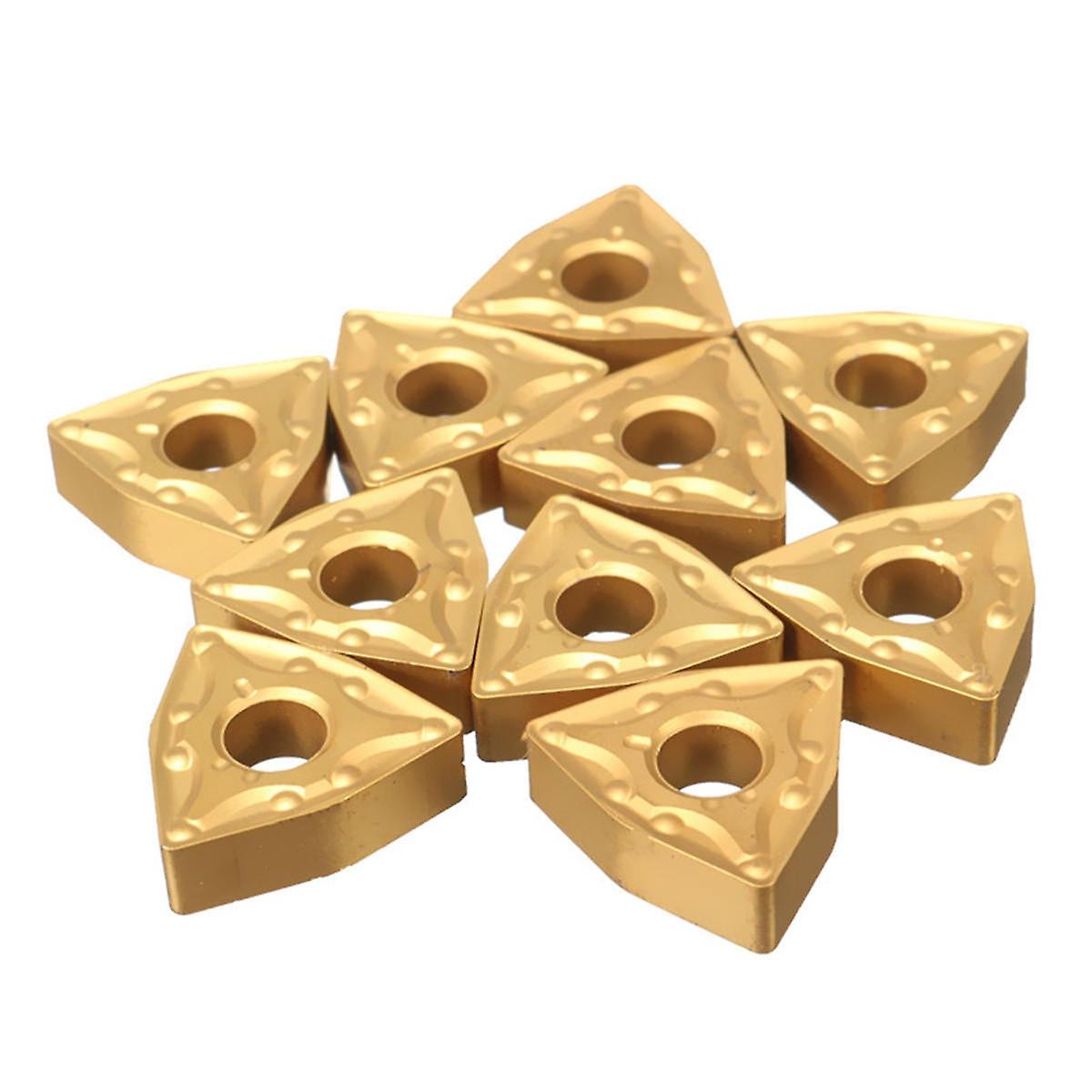 10Pcs Titanium Coated Carbide Insert Cutting Tool For Cnc Stainless Tool