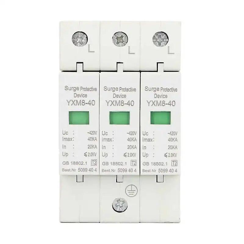 جهاز حماية الطفرة 3P 40KA 420V حامي محدد حماية الجهد لمحدد جهد السلامة المنزلية ~ 8998