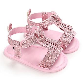 Veeki Baby Boys Girls Summer Sandals Non-Slip Soft Sole Infant Slippers Cotton Crib Shoes for Toddler First Walkers ----- Pink12cm