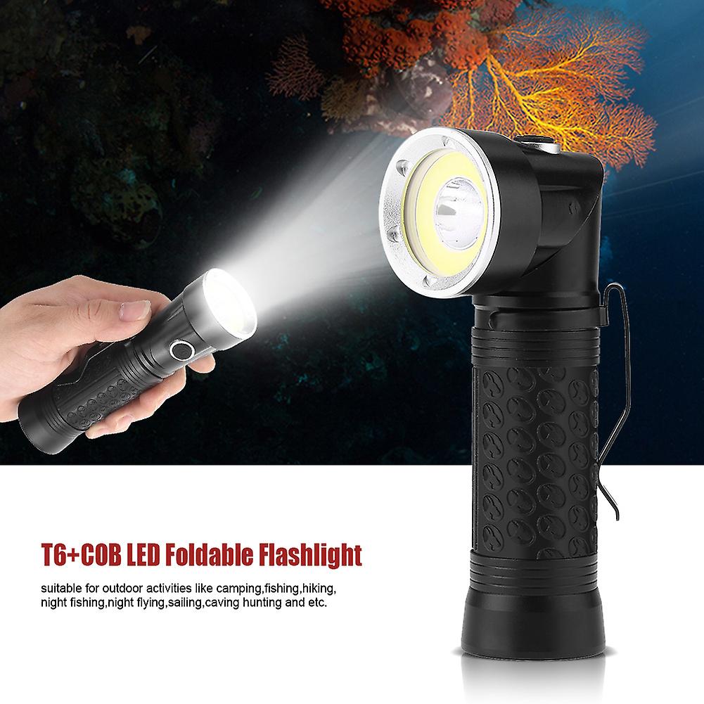 Portable T6+COB LED Foldable Magnetic Tail LED Inspection Flashlight