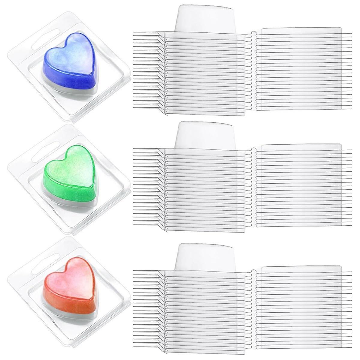 150 Packs Wax Melts Containers, Wax Melt Single Square Clamshell Mold Clear Single Square, Empty Pl