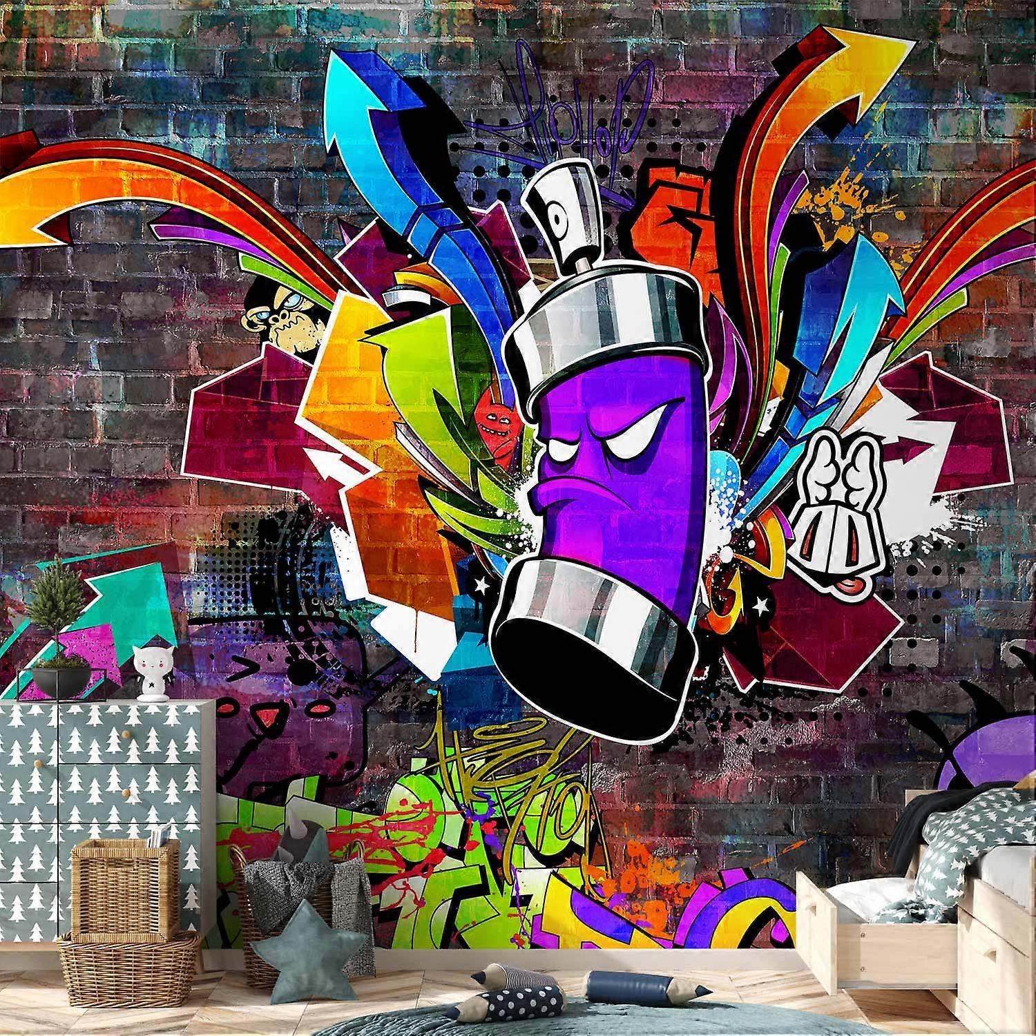 Self-adhesive Wall Mural - Graffiti: Colourful attack