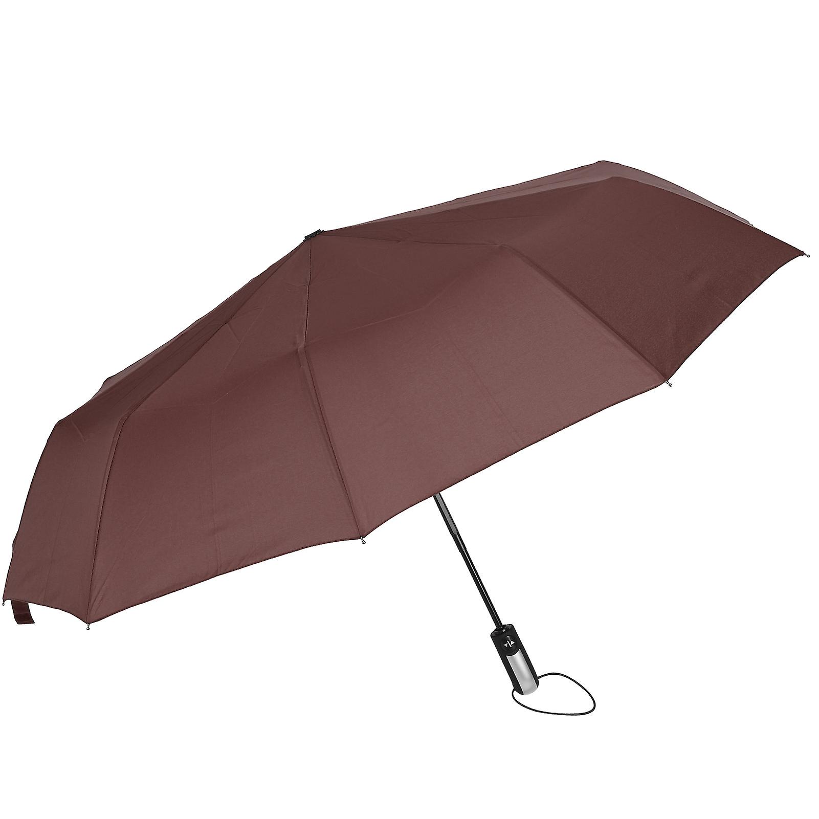 Automatic Umbrella Black Steel TenBones Folding HighDensity AntiCollision Compact Umbrella for Sunshade and Rain(Coffee )
