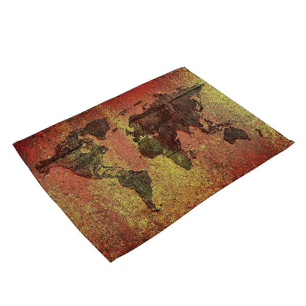 Retro Style Map Pattern Cloth Placemat Dining Kitchen Heat Insulation Table Mat (MAP0002-5)