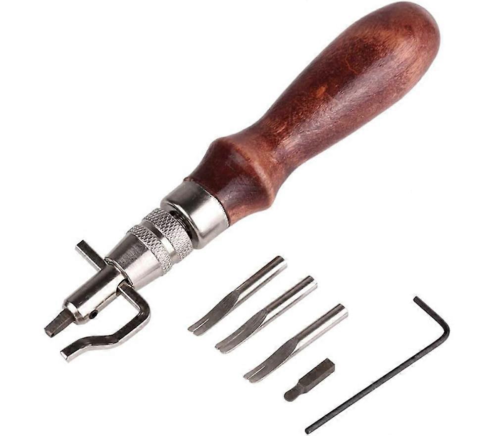 Leather Grooving Tool 7 in 1 Leather Skiving Grooving Tools Leather Craft Stitching Groover Skiving Edger Beveler