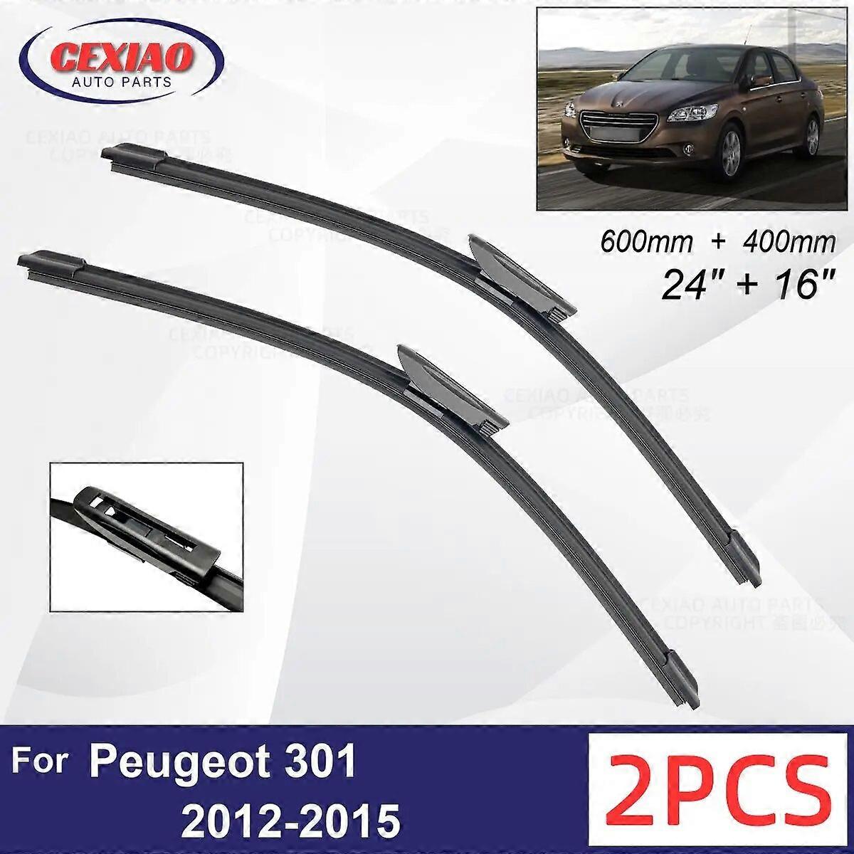 מגב לרכב עבור פיג'ו 301 2012 ~ 2015 להבי מגב קדמי גומי רך מגבי השמשה הקדמית אוטומטי שמשה קדמית 24 "16" 600 מ"מ 400 מ"מ FN9U6928