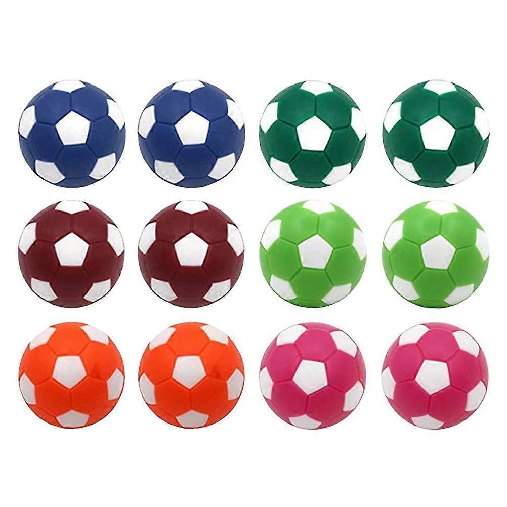 12pcs Mini Colorful Table Soccer Footballs Replacement Balls Tabletop Game Ball 36mm Mini Soccer