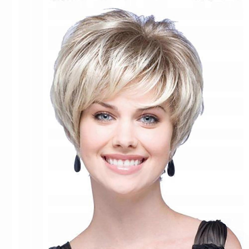 Wig Short Curly Silver Short Hair