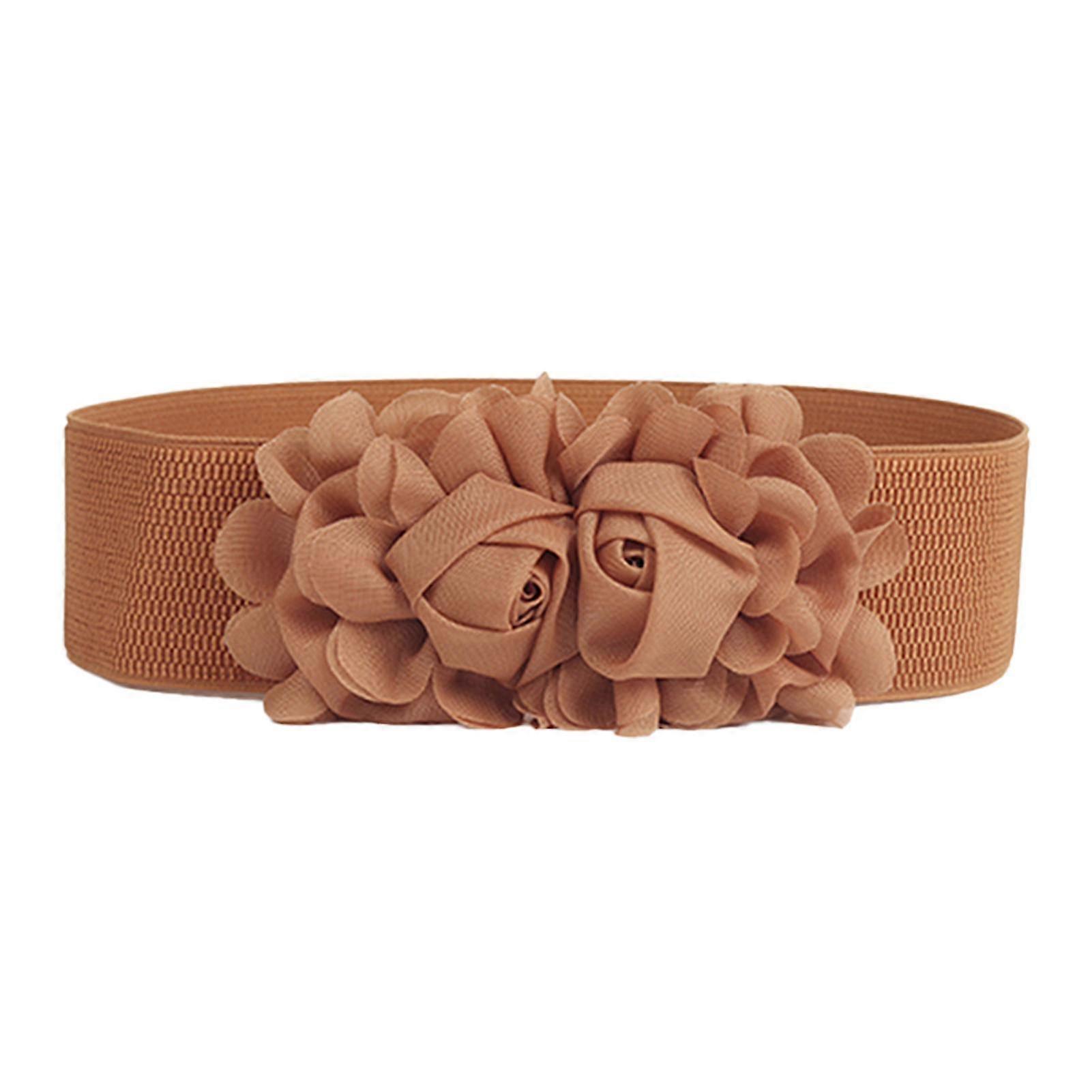 Sinknap Belt Elastic Double-flower Fabric Wide Elastic Waist Belt For Party