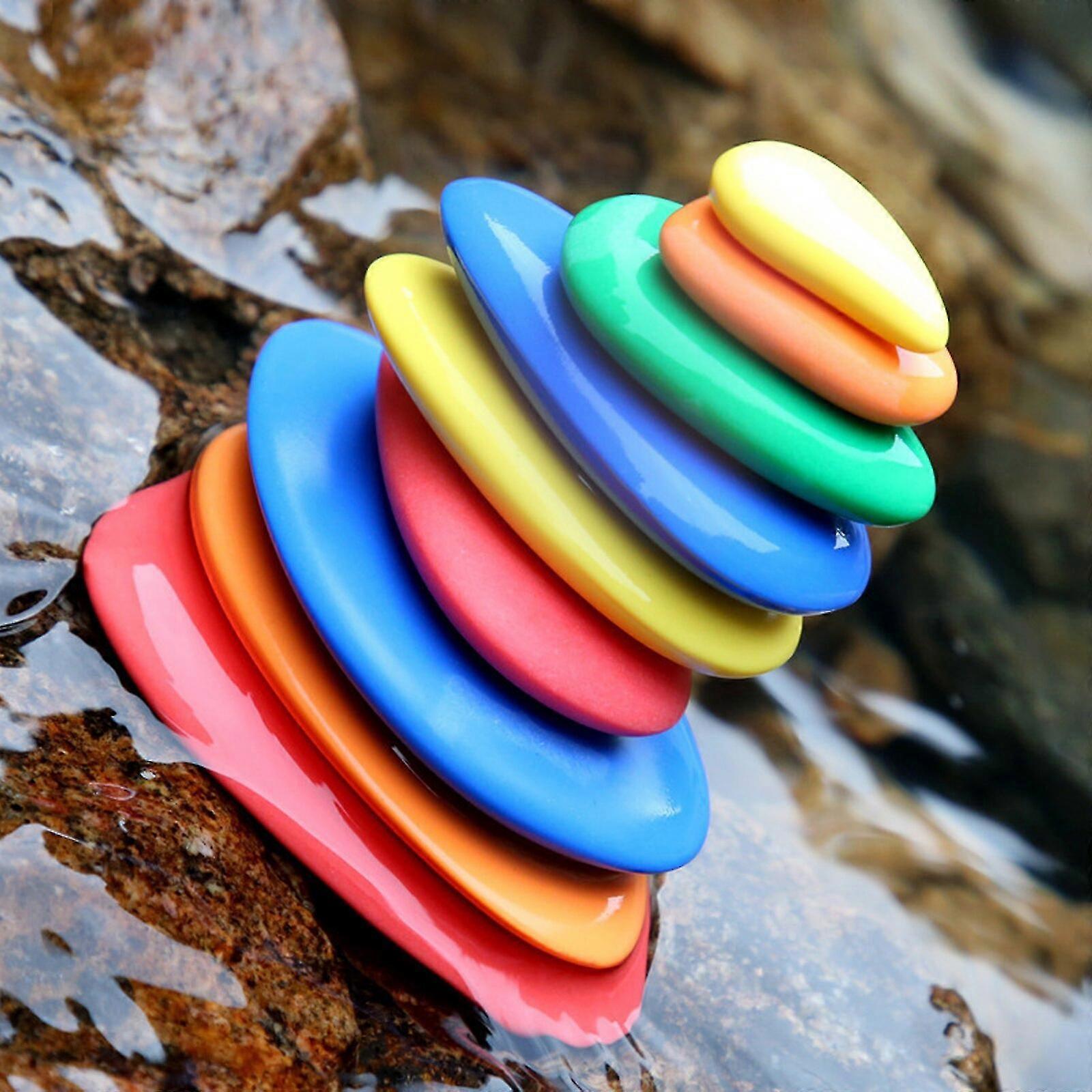 Push Pull Toys Rainbow Pebble Toy Sorting Stacking Stones With Cards Educational Toy Christmas Gift For Children|stones