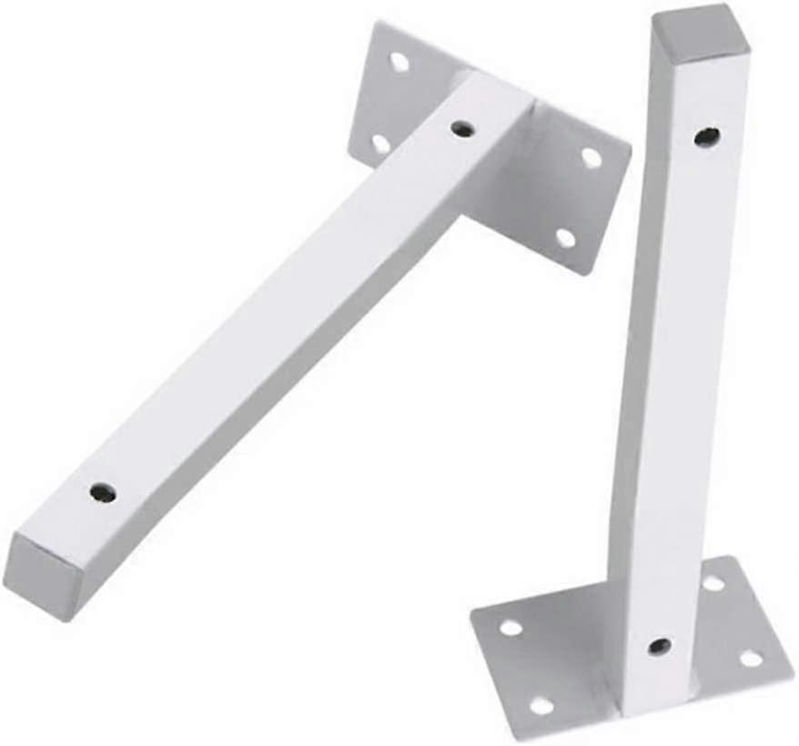 Floating Shelf Bracket, 2 Pieces, Wall Shelf Bracket, Industrial Shelf Brackets, No Wood Board, Space Saving, With Mounting Accessories, White