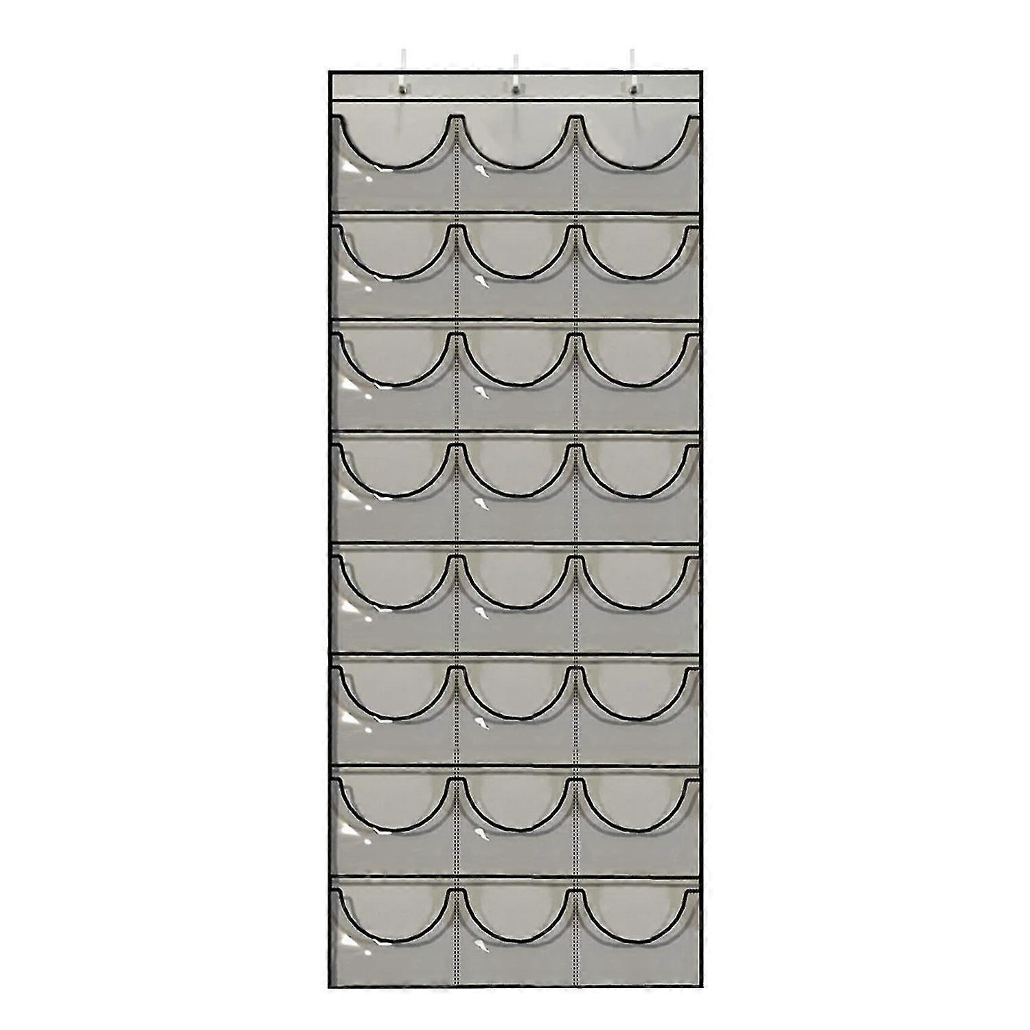 1 Set Cap Organizer Pouch Multi-compartments PVC Baseball Cap Door Hanging Storage Rack for Home