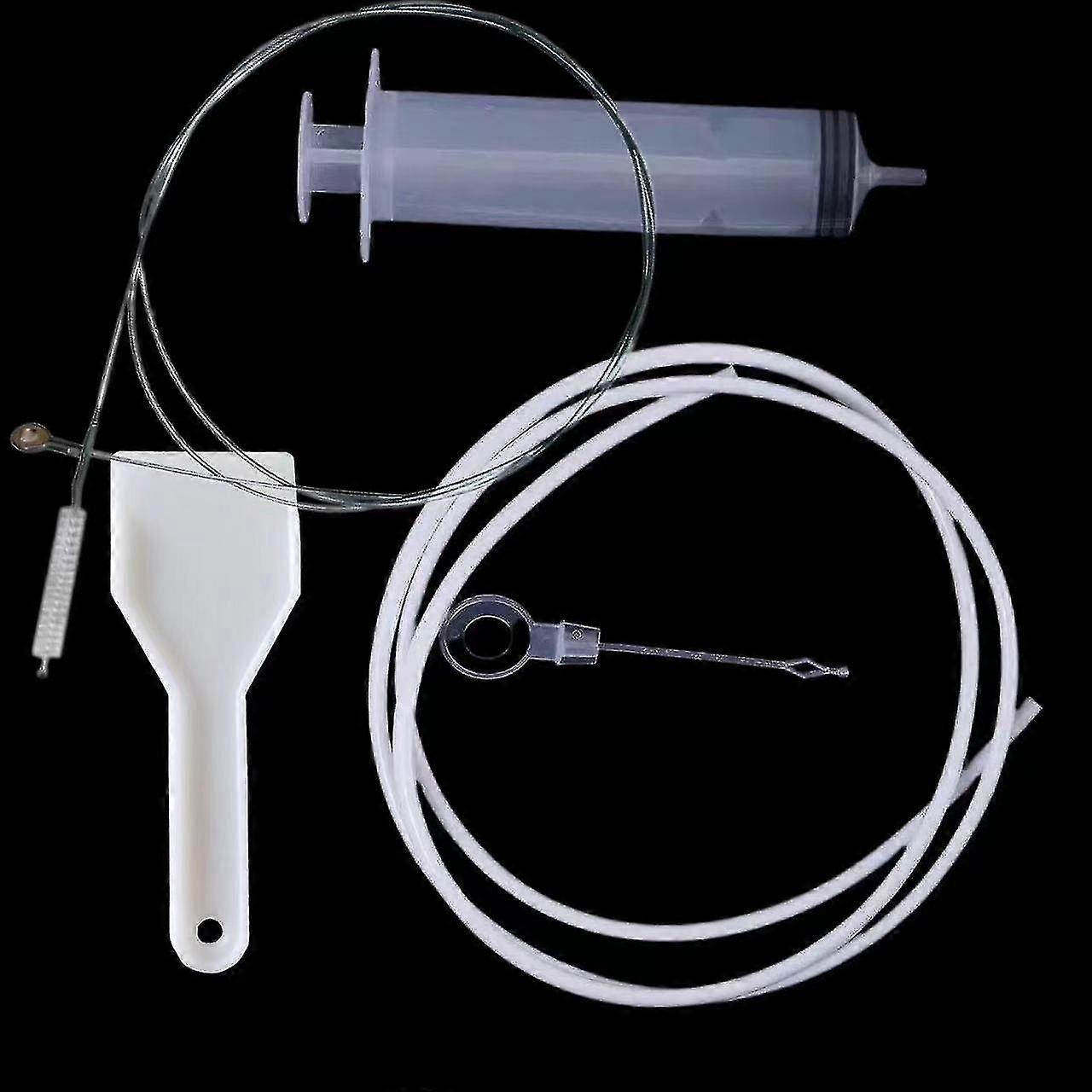 5 Pcs Refrigerator Drain Hole Clog Remover Cleaning Tool,Reusable Fridge Dredging Kit,Include Cleaning Syringe