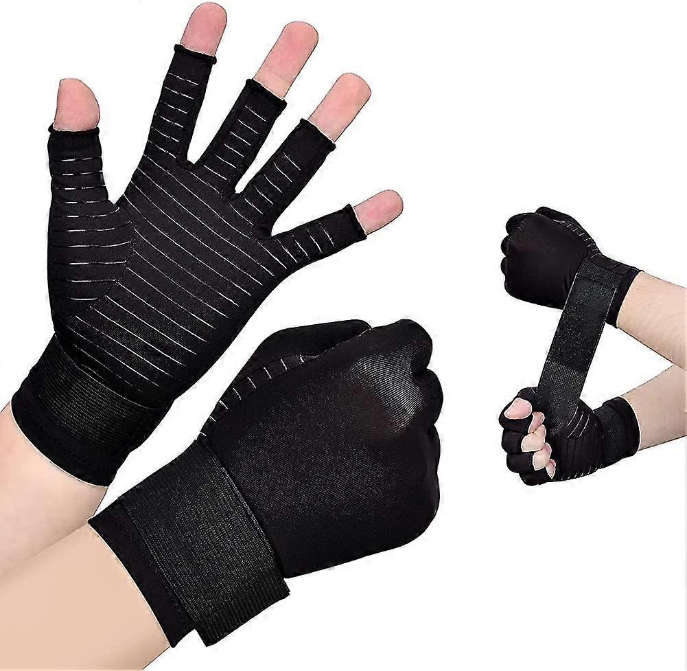 Copper Arthritis Gloves With Additional Wrist Support, [highest Copper Content]