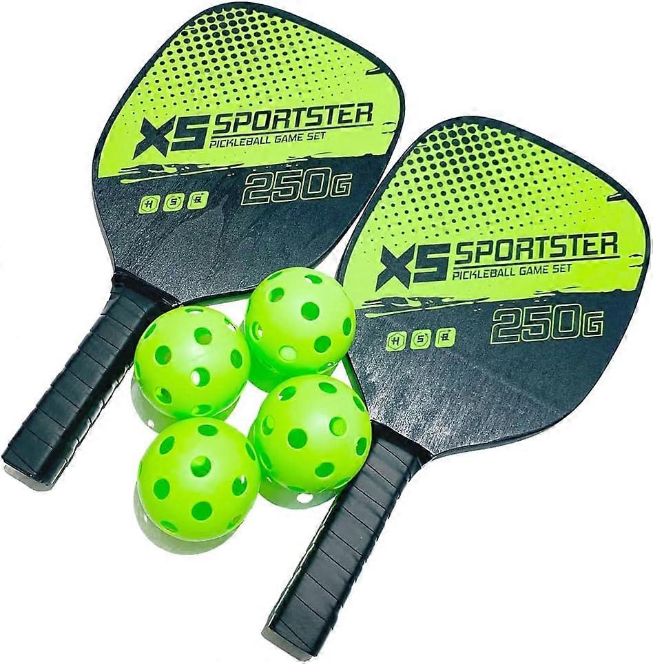 Pickleball Rackets Set Pickleball Rackets Set Pickleball Paddle Set of 2 Rackets and 4 Pickleballs Balls Pickle-Ball Racquet with Balls Sports Accesso
