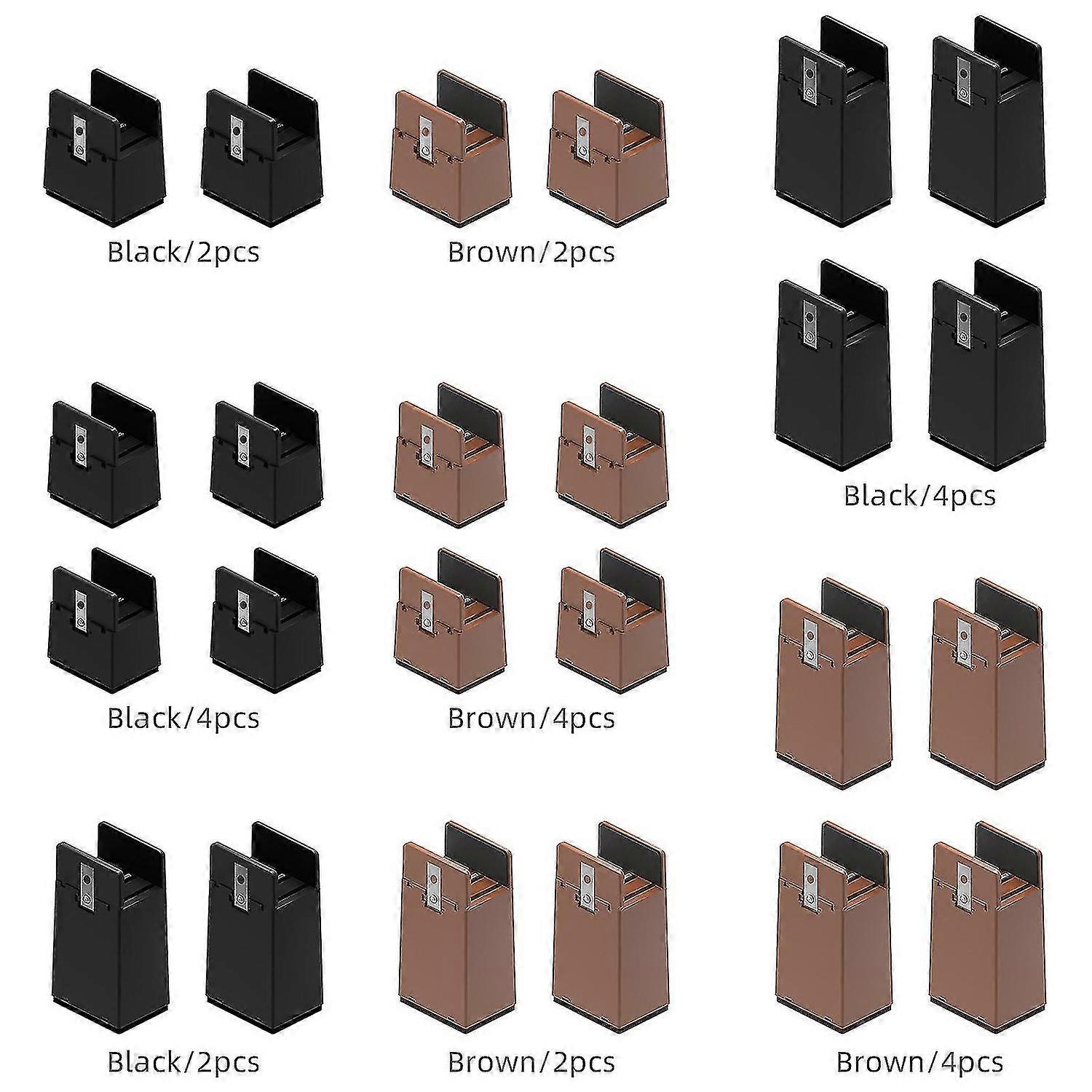 4個5 / 10cm調節可能な家具ライザーヘビーデューティーソファテーブルチェアライザー10cmブラック