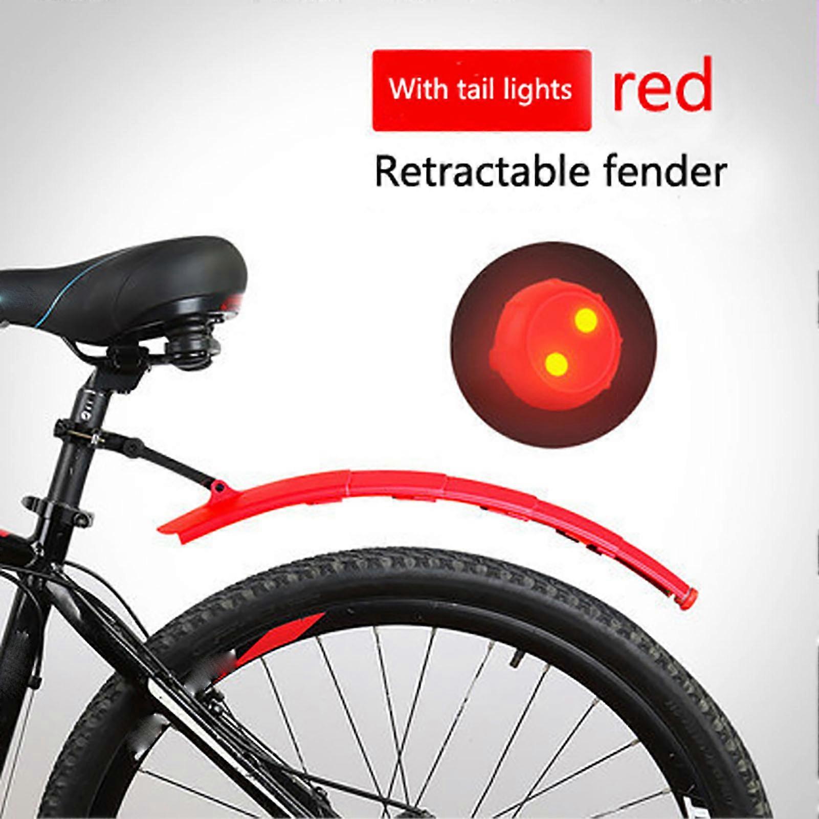 Bike Bicycle Mudguard LED Bicycle Retractable Fenders Mudguard for Road or Mountain Bike