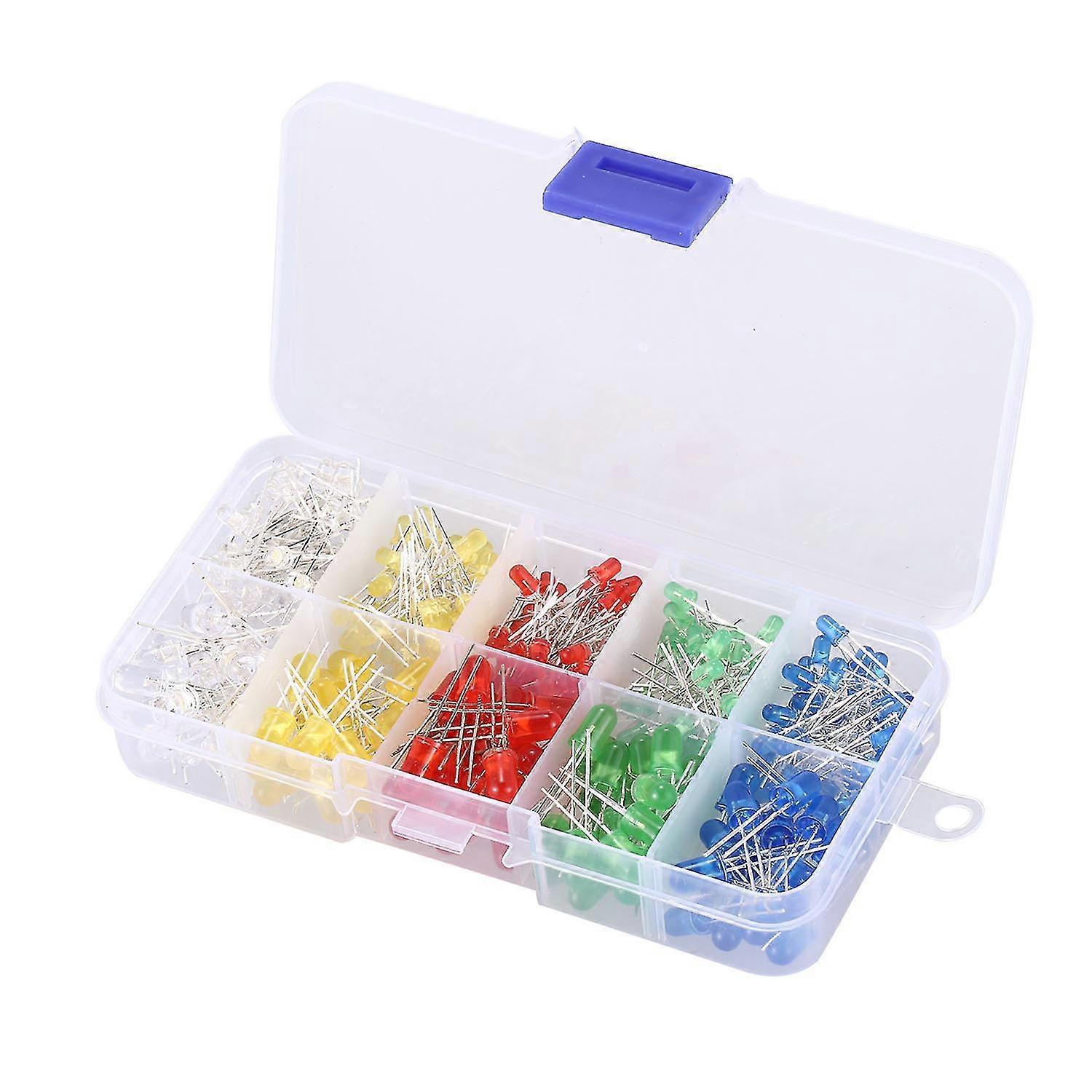 200 pcs 3mm 5mm LED Diode Lumineuse Blanc Jaune Rouge Bleu Vert Kit d’Assortiment pour